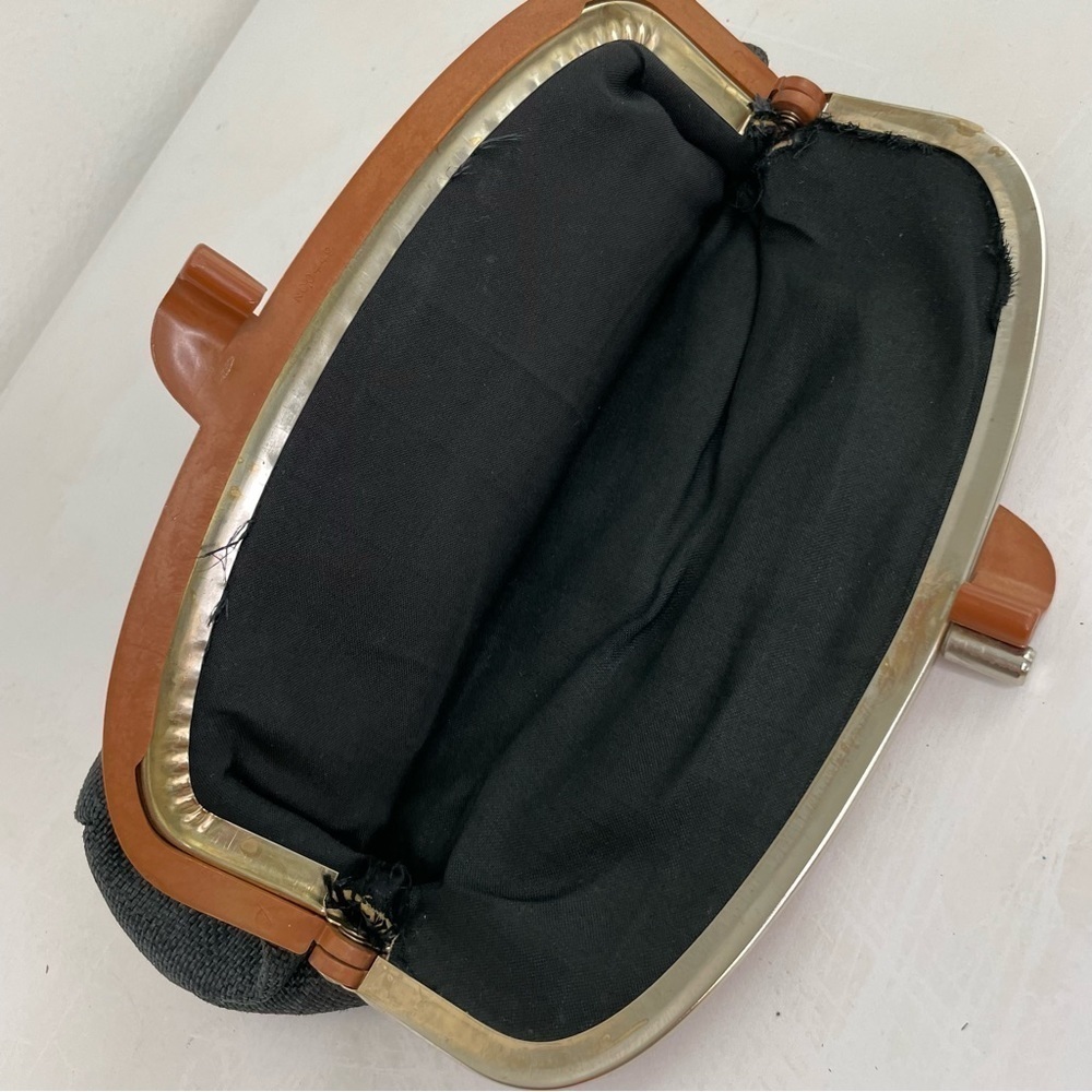 Vintage Mid-Century Modern MCM Minimalist Woven Clutch Purse Hong Kong - Picture 14 of 15